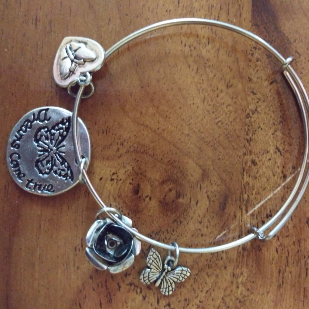 Alex and Ani sterling silver butterfly bracelet
